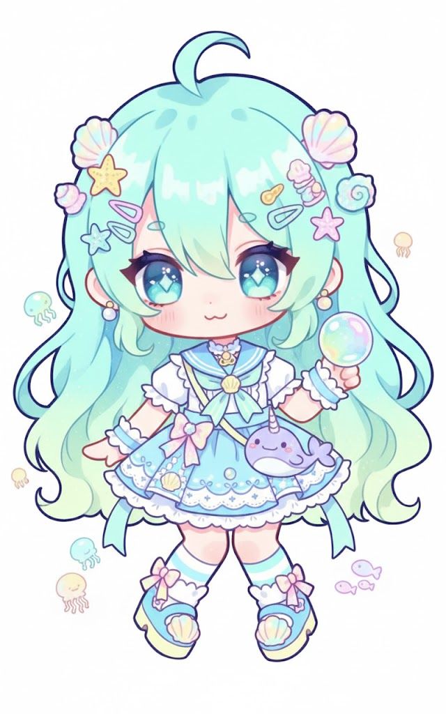 Ảnh anime nữ chibi kẹo ngọt