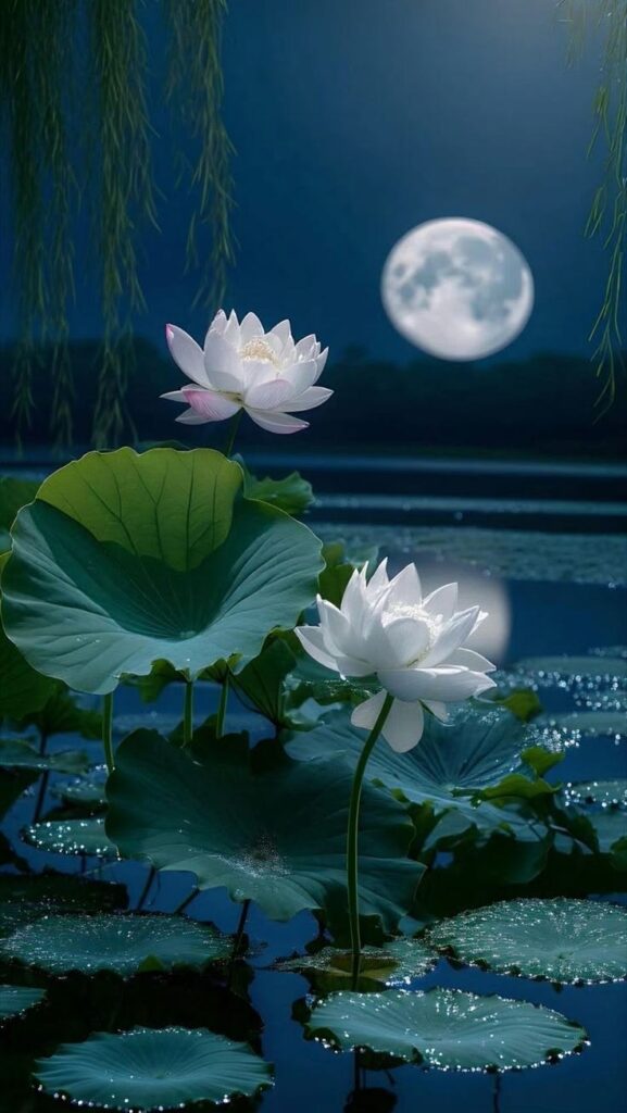 Hình hoa sen trắng tâm trạng