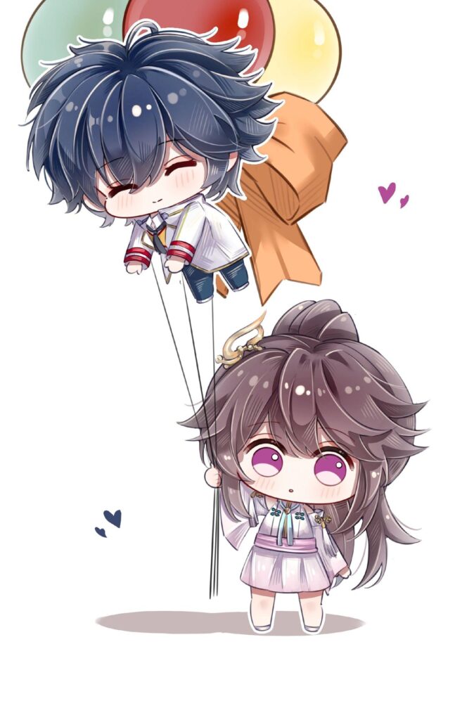 Ảnh nền cặp đôi chibi dễ thương