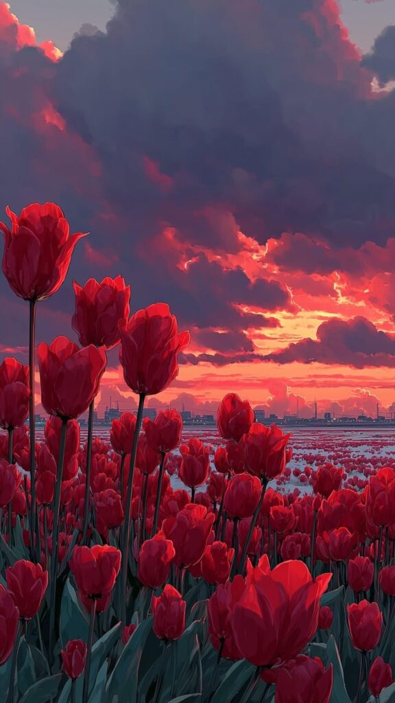 Hình Nền Hoa Tulip Đẹp 4K, Full HD cho Điện Thoại & Máy Tính 18 Ảnh hoa tulip màu đỏ cho mobile