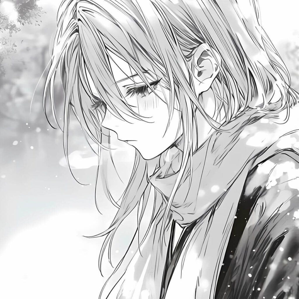 Hình ảnh anime nữ trắng đen