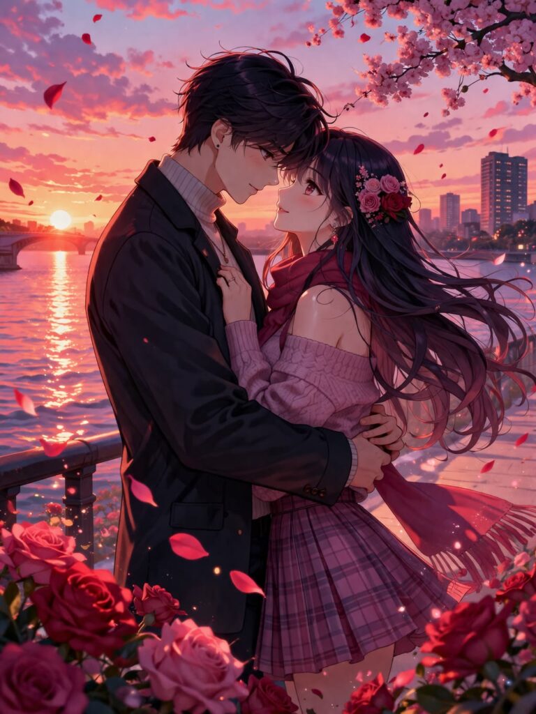 Hình ảnh cặp đôi anime lãng mạn
