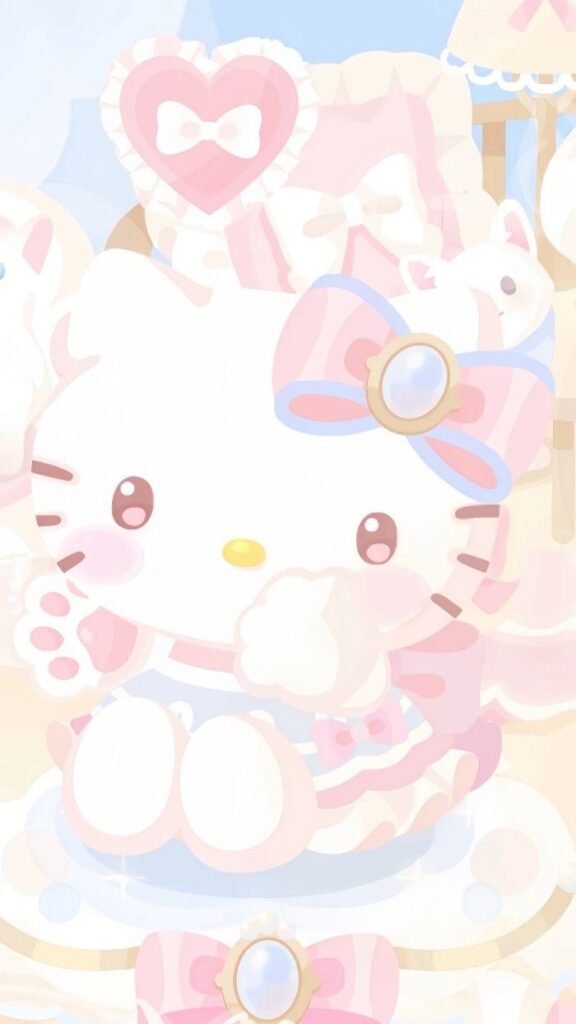 Hình nền Hello Kitty đáng yêu cho bé gái
