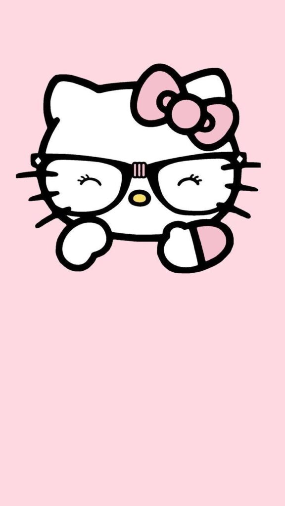 Hình nền Hello Kitty đeo kính đáng yêu