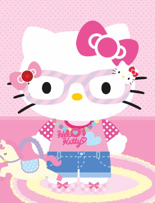 Hình nền Hello Kitty đeo kính dễ thương cho điện thoại