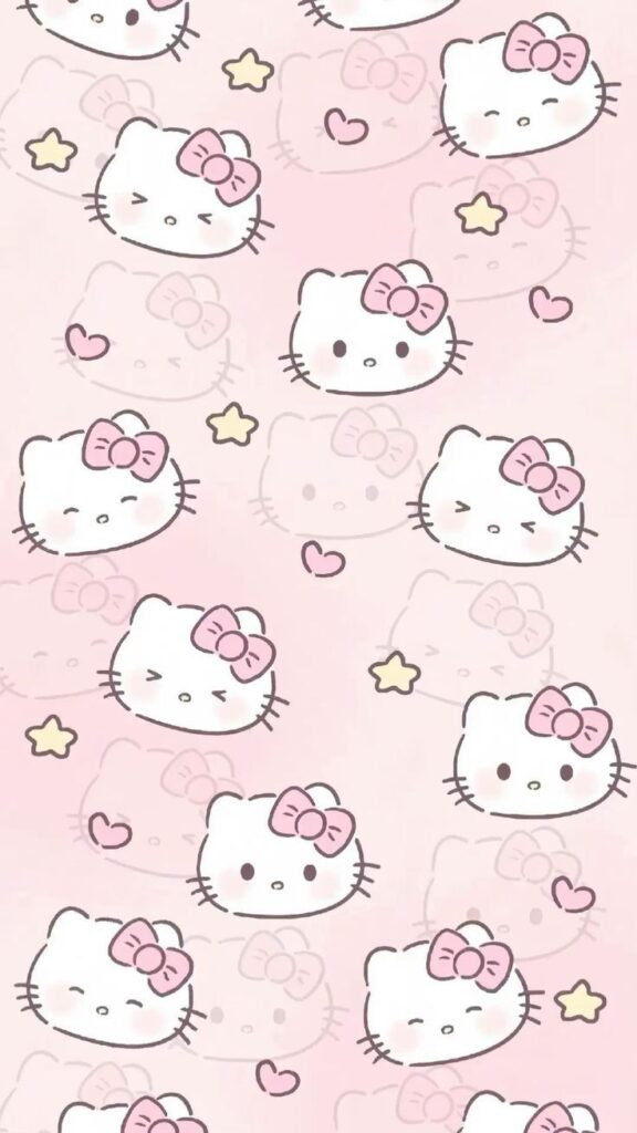 Hình nền Hello Kitty màu hồng