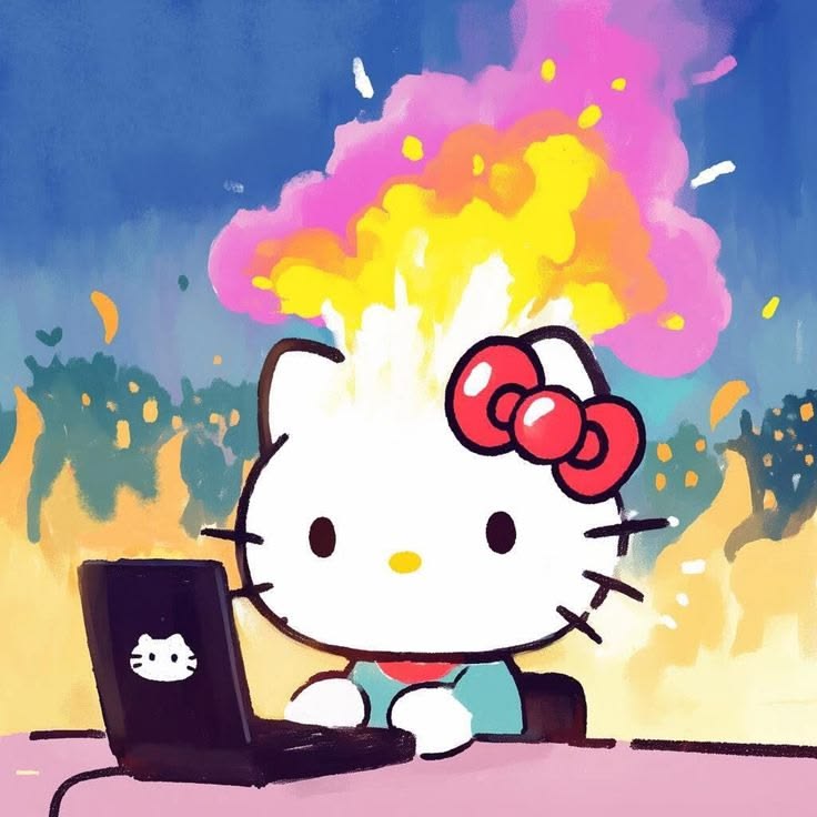 Ảnh nền Kitty hài hước cho máy tính