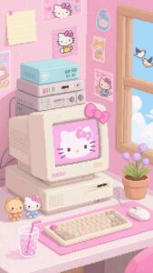 Trang chủ 201 Ảnh nền Hello Kitty Y2K đáng yêu
