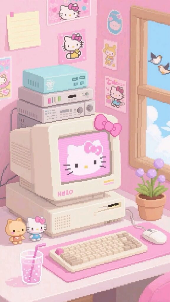 Ảnh nền Hello Kitty Y2K đáng yêu