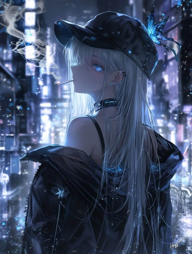 Ảnh anime nữ ngầu làm ảnh đại diện mạng xã hội