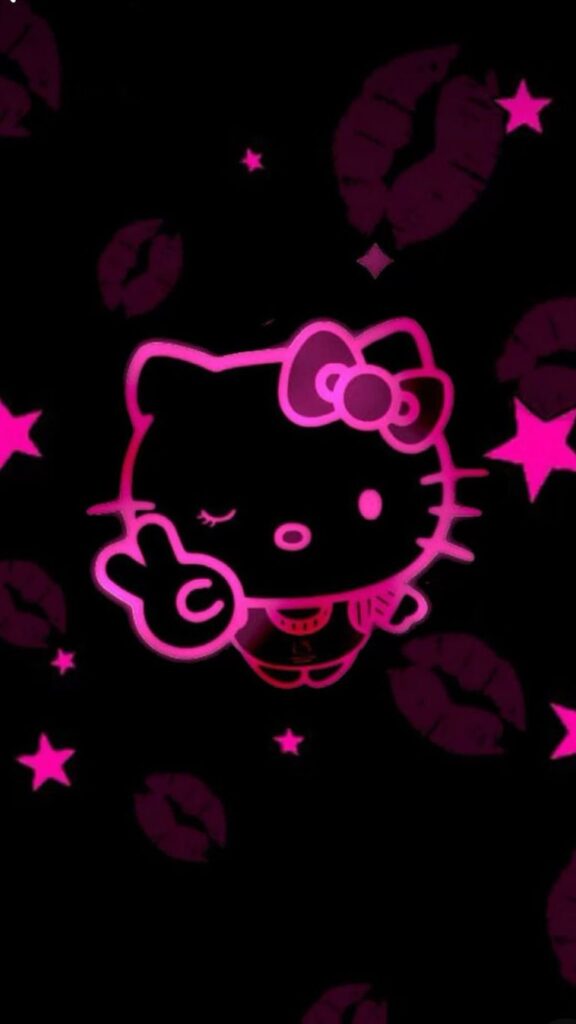 150+ hình ảnh Hello Kitty ngầu, cute làm hình nền độc đáo 11 Ảnh Hello Kitty tone đen cực ngầu cho smartphone