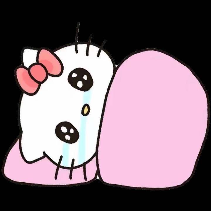 Ảnh Hello Kitty meme khóc mếu