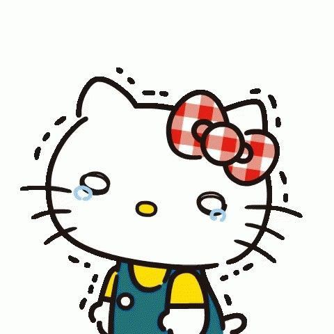 Ảnh meme Hello Kitty khóc mếu đáng yêu
