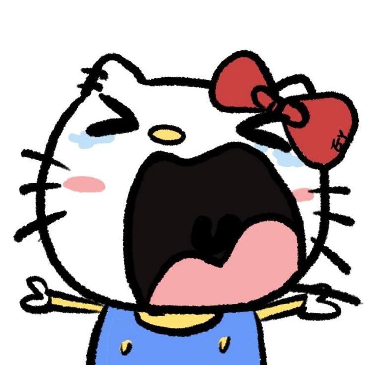 Meme Hello Kitty khóc mếu cute, hài hước