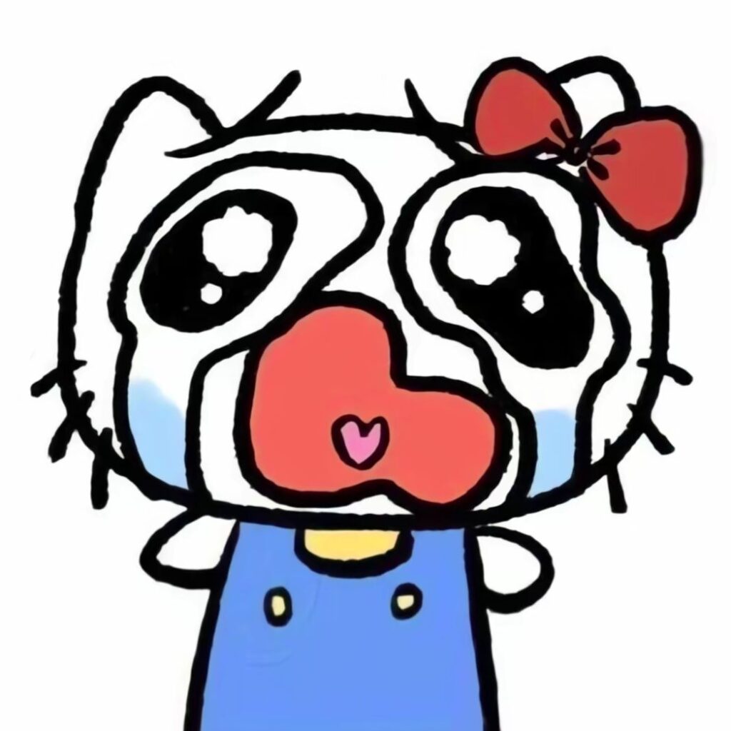 Meme ảnh Hello Kitty vô tri dở khóc dở cười