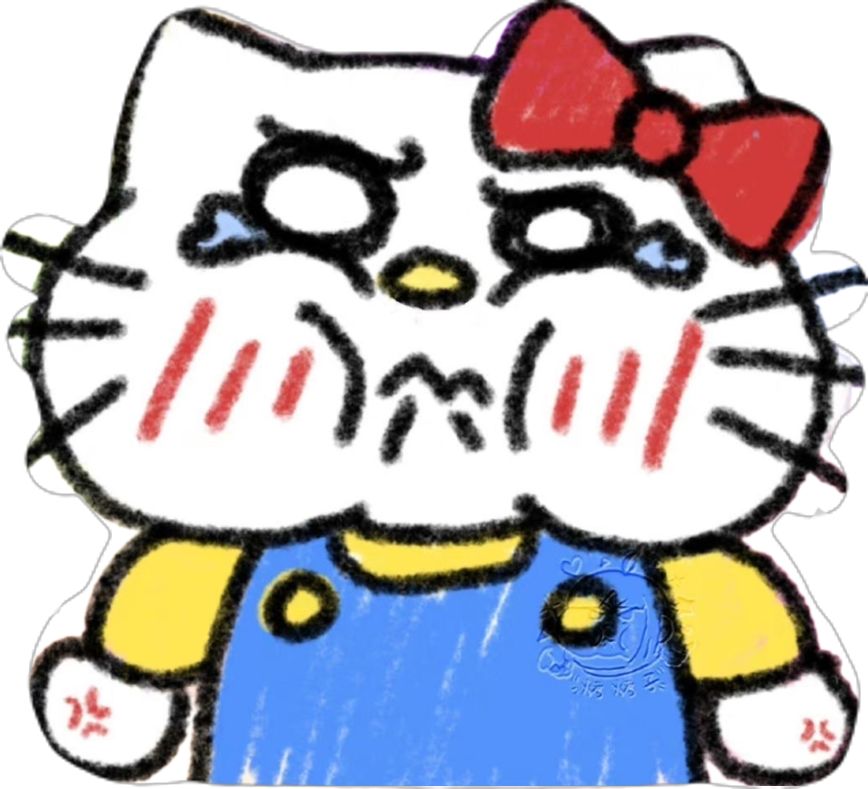 Meme ảnh Hello Kitty khóc hài hước