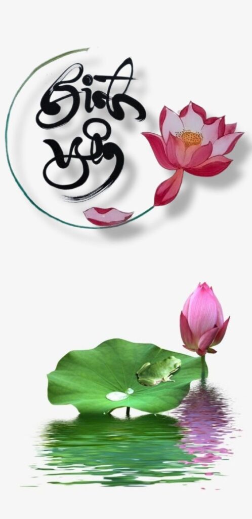 99+ Ảnh hoa sen Phật giáo đẹp làm hình nền điện thoại, PC 31 Hình nền hoa sen thư pháp vẽ tay đẹp