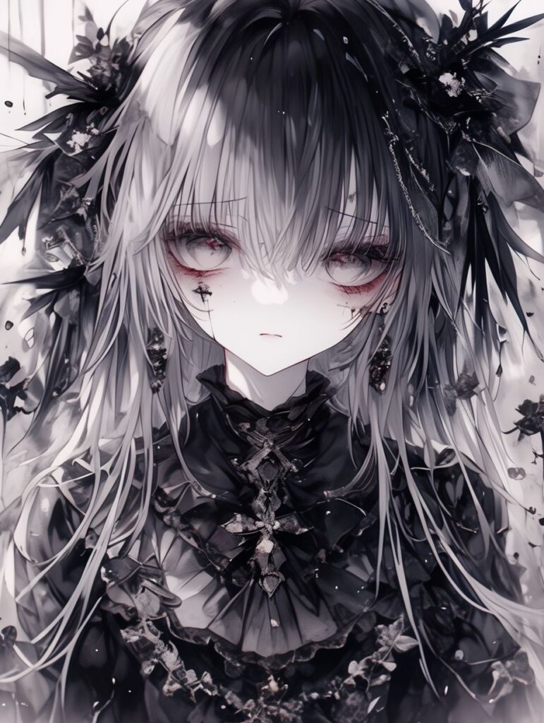 Ảnh anime nữ ngầu phong cách gothic