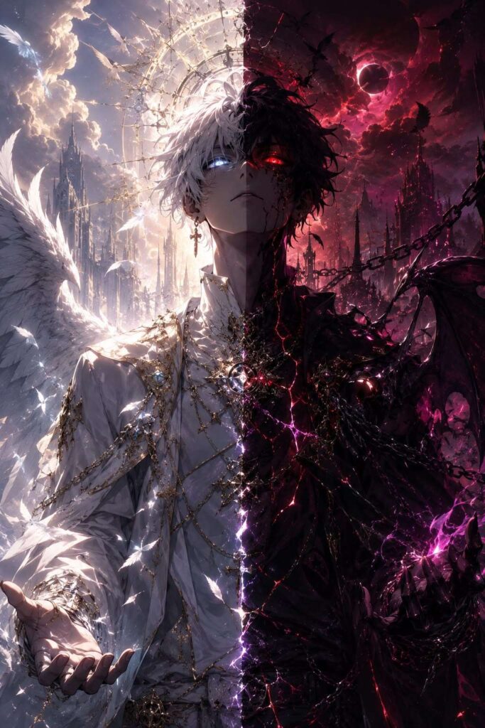 99+ Ảnh Ác Quỷ Anime Đẹp, Ngầu Lạnh Lùng Làm Avatar Cực Chất 55 Ảnh đối lập nghệ thuật giữa thiên thần và ác quỷ