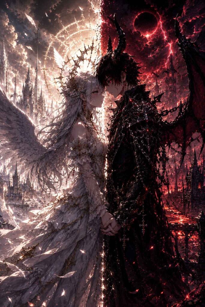 99+ Ảnh Ác Quỷ Anime Đẹp, Ngầu Lạnh Lùng Làm Avatar Cực Chất 57 Ảnh đại diện đối lập giữa thiên thần và ác quỷ đẹp, đầy nghệ thuật