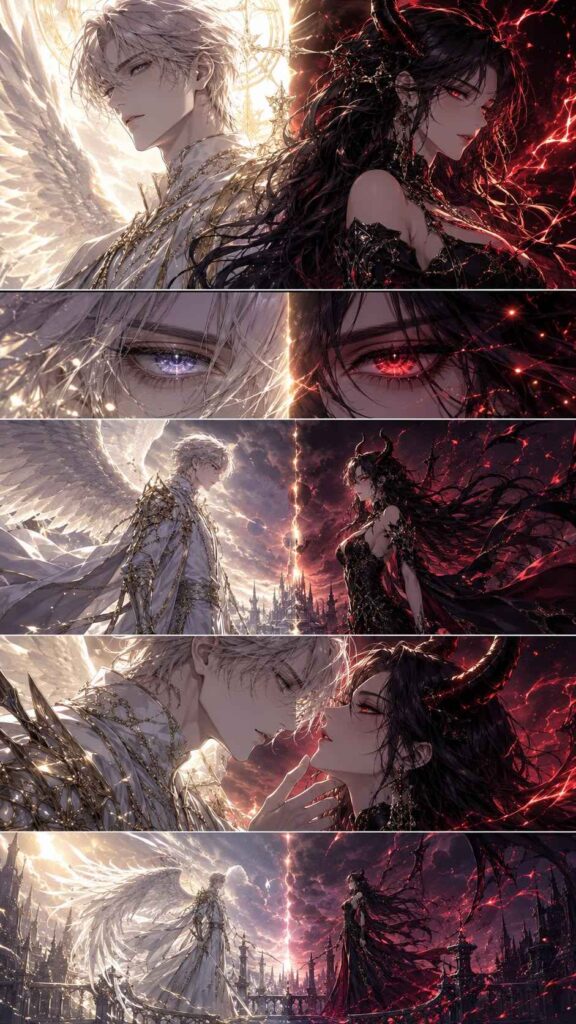 99+ Ảnh Ác Quỷ Anime Đẹp, Ngầu Lạnh Lùng Làm Avatar Cực Chất 59 Hình nền đối lập giữa thiên thần và ác quỷ cho điện thoại, laptop