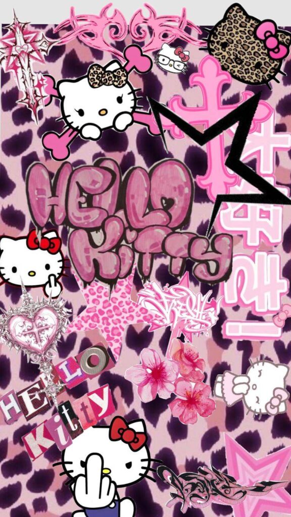 150+ hình ảnh Hello Kitty ngầu, cute làm hình nền độc đáo 2 Hình ảnh Hello Kitty cute ngầu phong cách Y2K