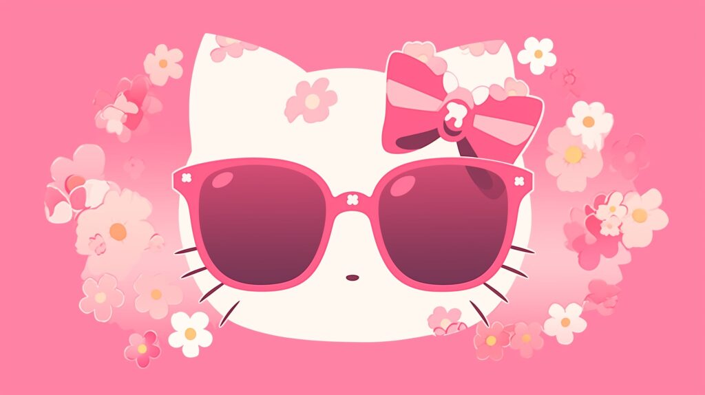 150+ hình ảnh Hello Kitty ngầu, cute làm hình nền độc đáo 25 Hình nền Hello Kitty ngầu đeo kính cho dân văn phòng