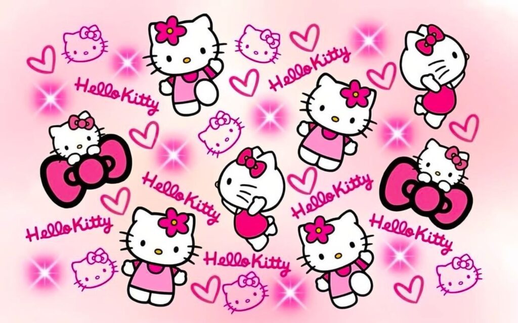 150+ hình ảnh Hello Kitty ngầu, cute làm hình nền độc đáo 19 Hình nền Hello Kitty màu hồng