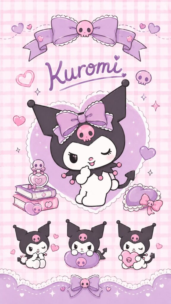 150+ Hình Nền Kuromi Cute, Ngầu 4K Cho Điện Thoại, PC 3 Hình nền Kuromi cute