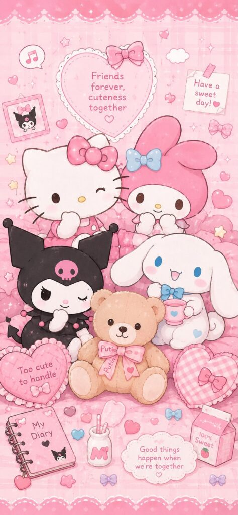 150+ Hình Nền Kuromi Cute, Ngầu 4K Cho Điện Thoại, PC 10 Ảnh Kuromi và những người bạn đáng yêu cho điện thoại