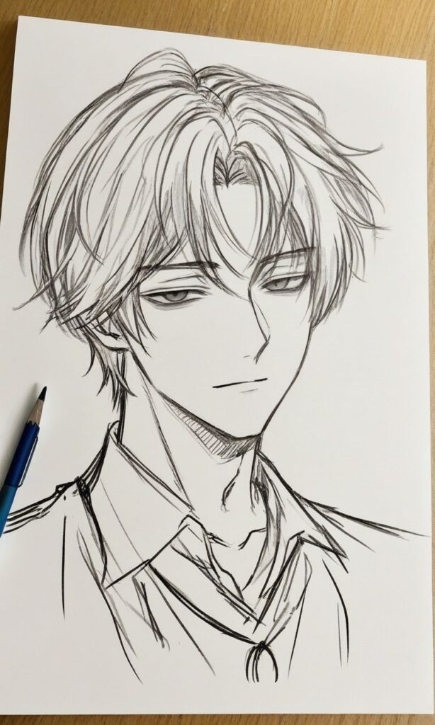 999+ Ảnh Vẽ Anime Đẹp, Đơn Giản, Ngầu Cho Cả Nam Và Nữ 13 Hình vẽ anime nam lạnh lùng, sắc nét bằng bút chì