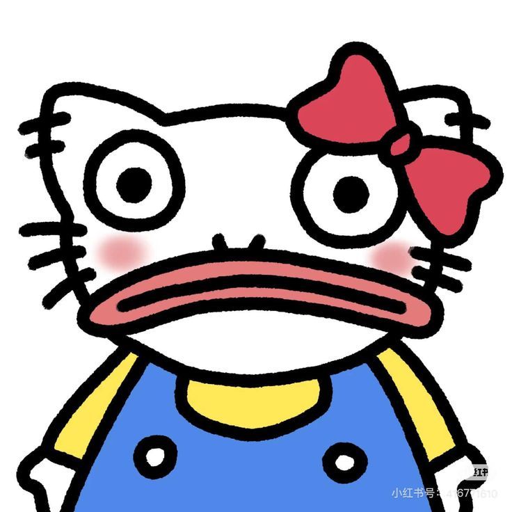 Meme ảnh Hello Kitty vô tri, sững sờ