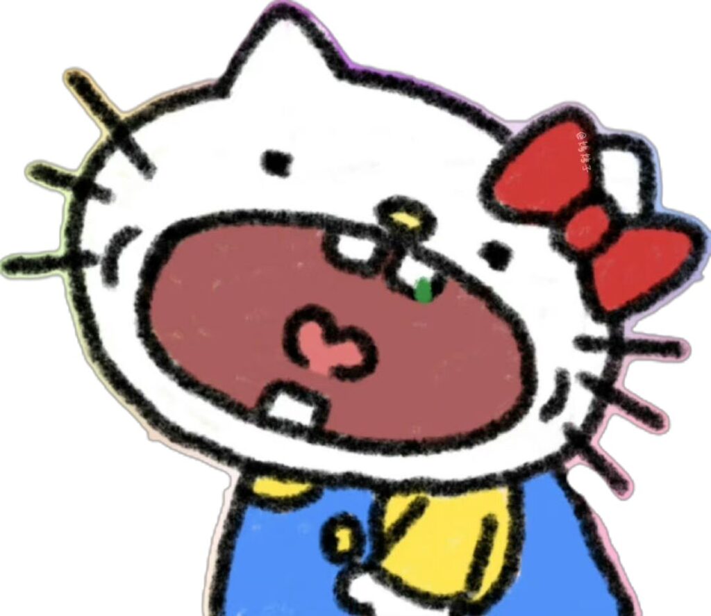 Hình Hello Kitty meme vô tri, ngáo ngơ