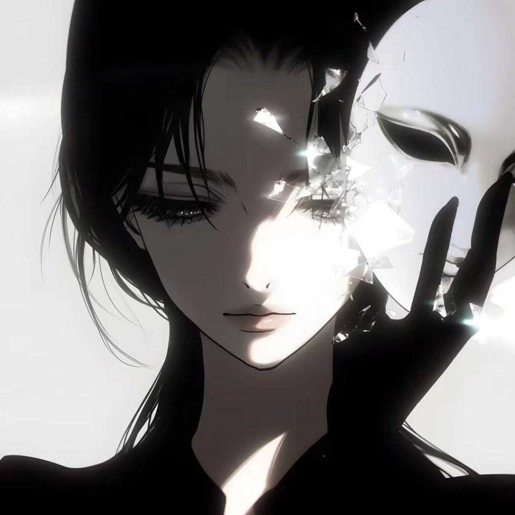 Hình nền anime ngầu lạnh lùng màu đen trắng