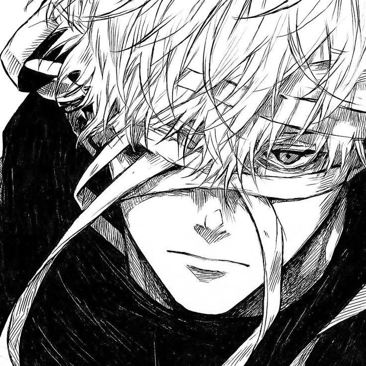 Hình đại diện anime trắng đen ngầu, lạnh lùng
