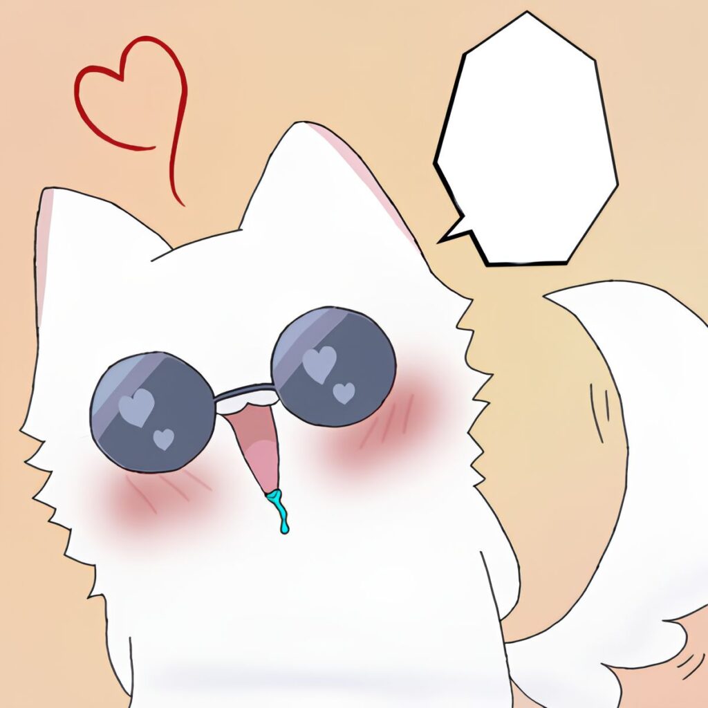Hình mèo vô tri anime phong cách dễ thương
