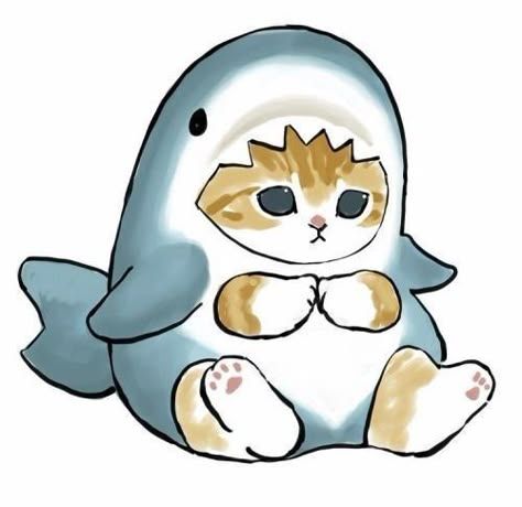Hình nền mèo vô tri cute, đáng yêu style anime