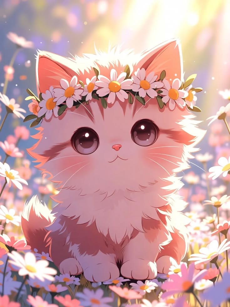 Hình ảnh mèo cute hoạt hình, anime