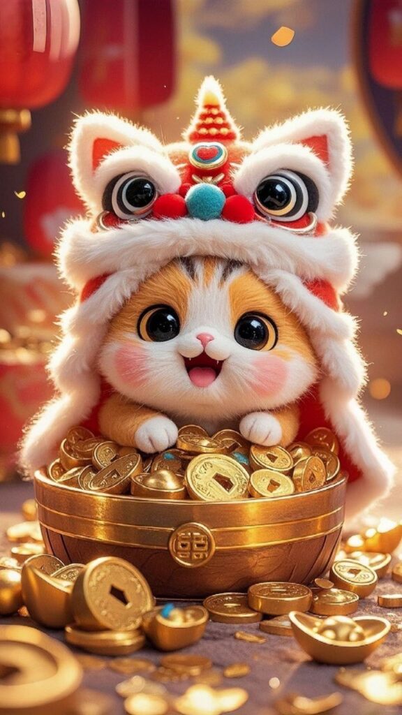 100+ Ảnh Mèo Thần Tài May Mắn, Cực Nét 4K Cho Điện Thoại, PC 6 Ảnh nền máy tính mèo thần tài cute, dễ thương