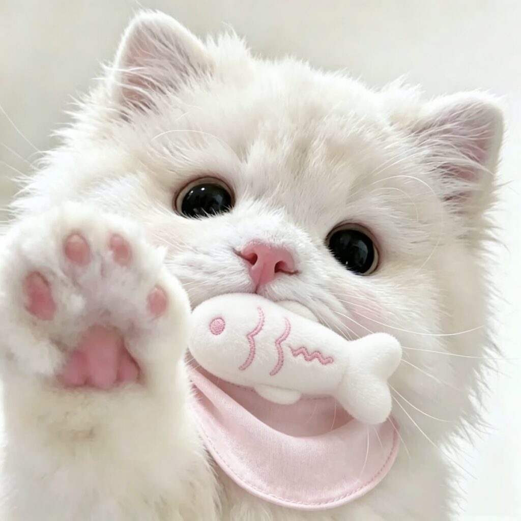 Hình ảnh mèo trắng cute, quý phái