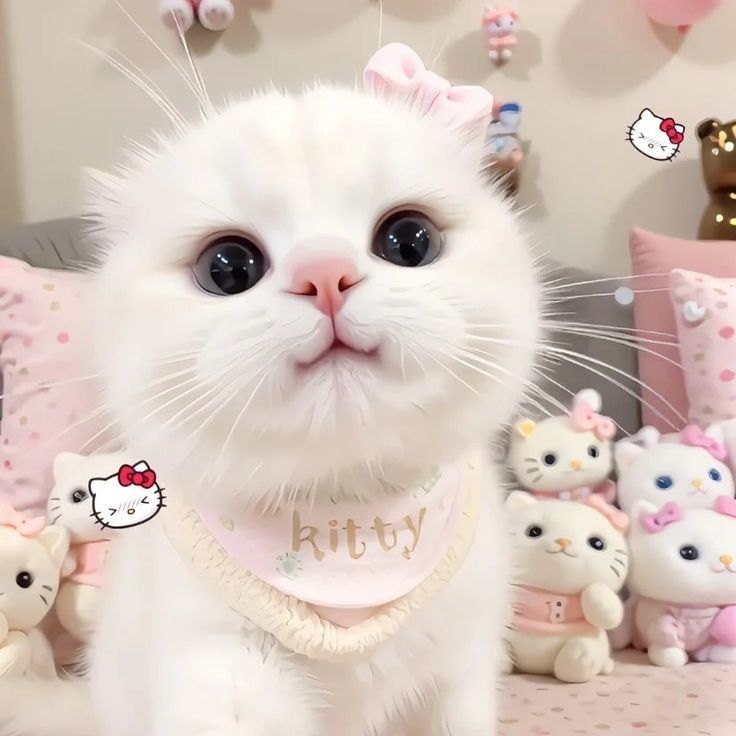 Ảnh nền mèo trắng dễ thương, cute nhất