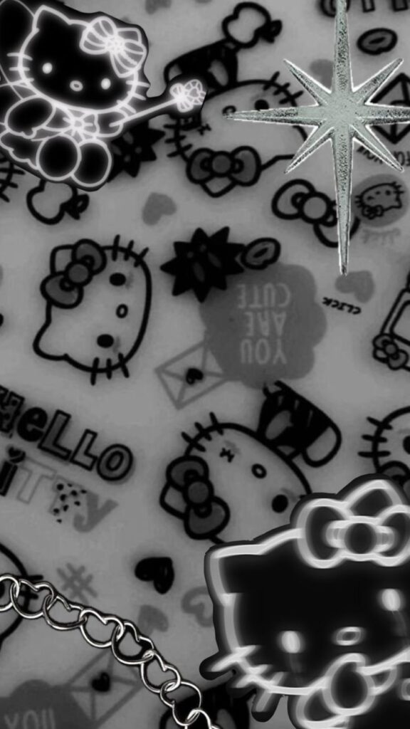 150+ Hình Nền Hello Kitty Màu Đen Ngầu, Cute Đẹp Nhất 11 Hình nền Hello Kitty màu trắng đen cute cho điện thoại