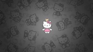 Hình nền Hello Kitty màu đen