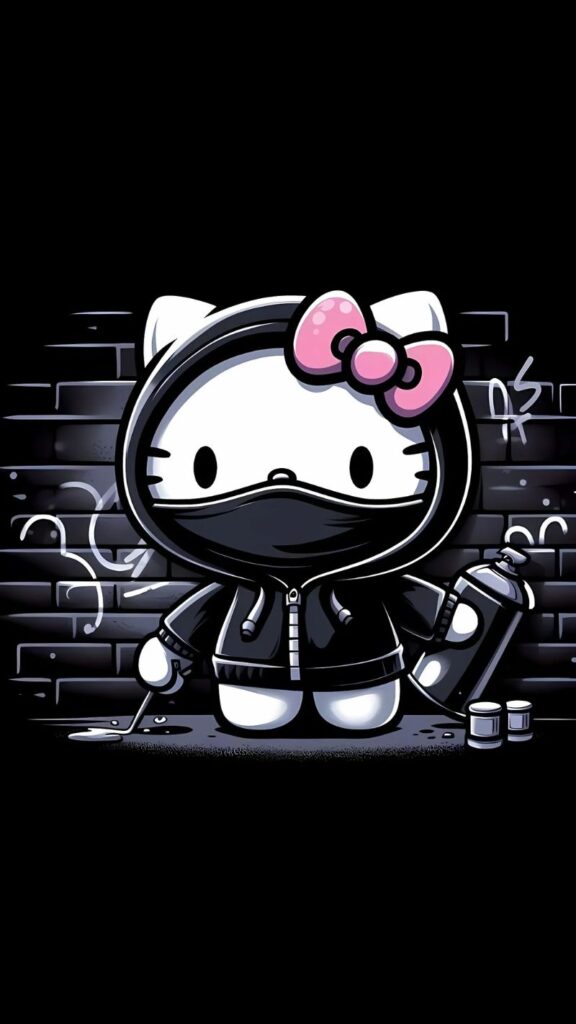 150+ Hình Nền Hello Kitty Màu Đen Ngầu, Cute Đẹp Nhất 7 Hình nền Hello Kitty màu đen ngầu cho smartphone