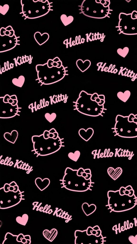 999+ Hình Nền Hello Kitty Màu Hồng Cute Cho ĐT, Máy Tính 9 Ảnh nền Hello Kitty màu hồng đen cho smartphone