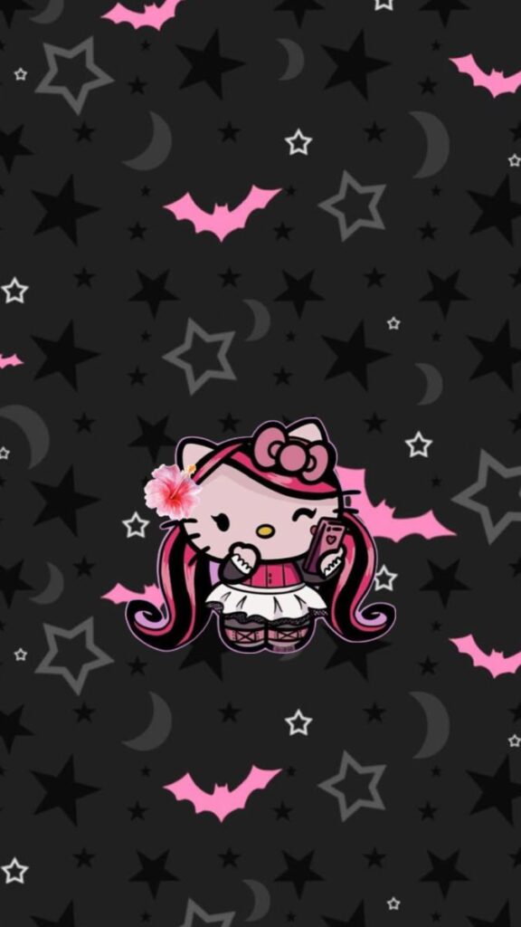 150+ Hình Nền Hello Kitty Màu Đen Ngầu, Cute Đẹp Nhất 16 Hình nền điện thoại Hello Kitty màu đen hồng