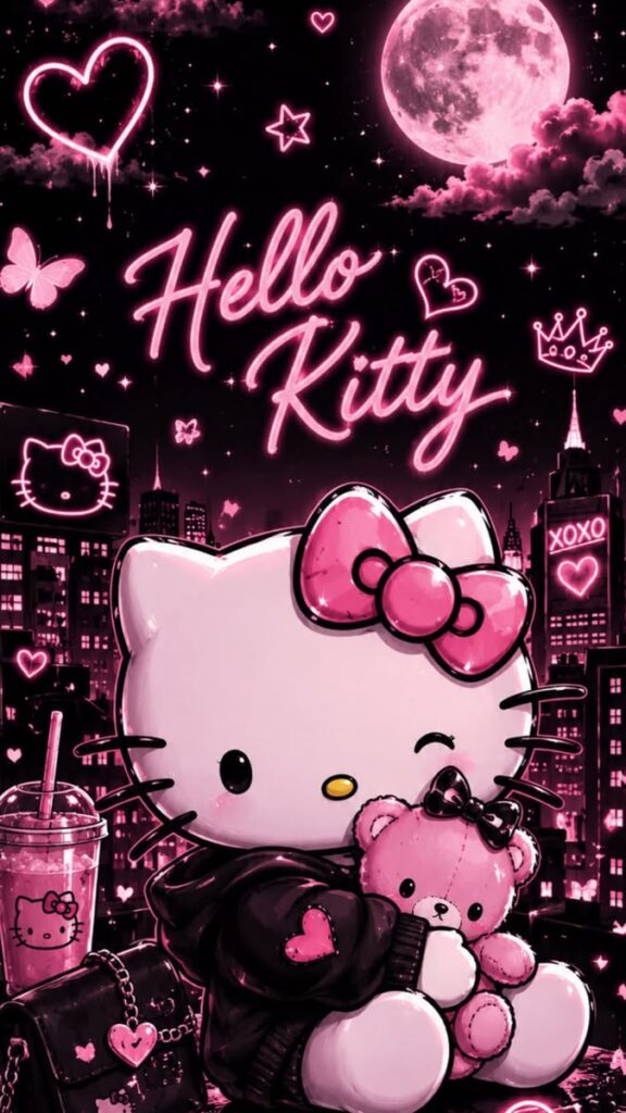 150+ Hình Nền Hello Kitty Màu Đen Ngầu, Cute Đẹp Nhất 17 Ảnh nền điện thoại Hello Kitty màu hồng đen xinh đẹp, sắc nét