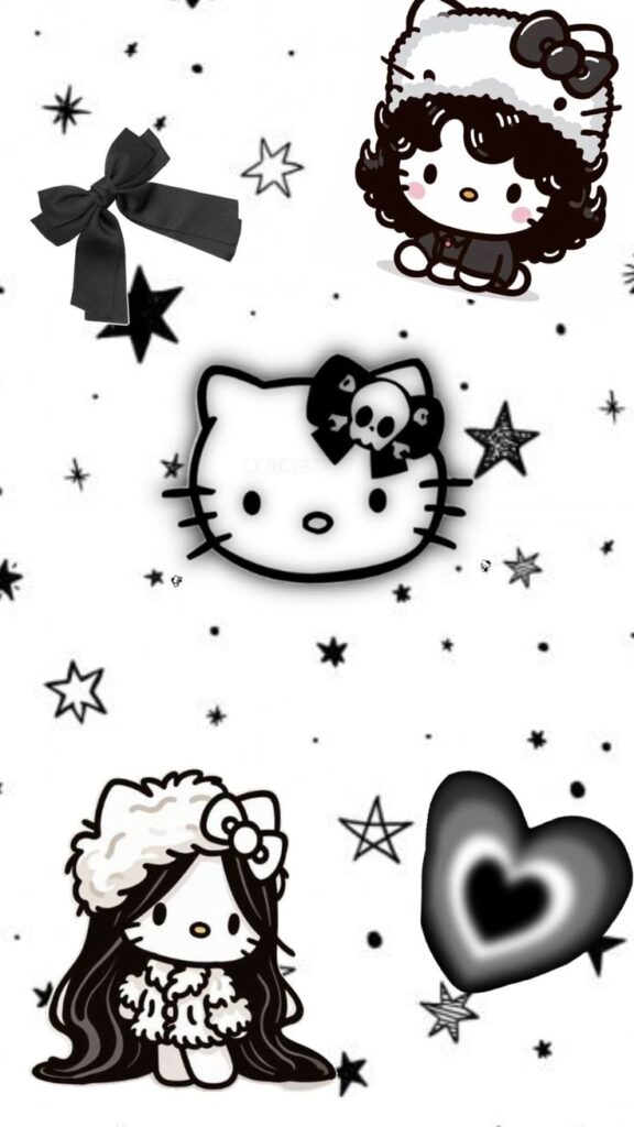 999+ Hình Nền Hello Kitty Màu Trắng Đẹp, Cute Nhất 2026 10 Ảnh nền Hello Kitty màu đen trắng cá tính, chất