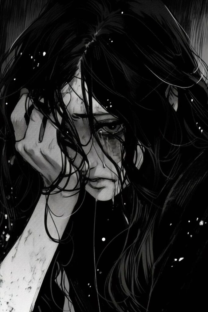 150+ Avatar Đen Trắng Anime Nữ Buồn, Đẹp Tê Tái 9 Avatar anime nữ đen trắng buồn che mặt