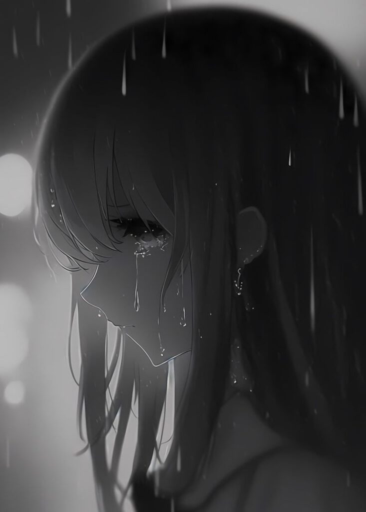 150+ Avatar Đen Trắng Anime Nữ Buồn, Đẹp Tê Tái 8 Hình đại diện buồn nữ anime đen trắng dưới mưa